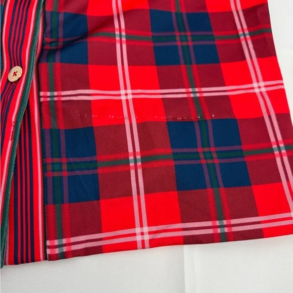 Gretchen Scott Designs Red and Blue Plaid Long Sleeve Dress - Picture 14 of 16